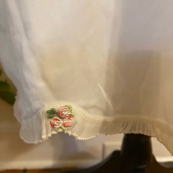 Vintage white Lingerie SLIP Dress 50s lace with rose scallop edge detail size 34 - Picture 6 of 12